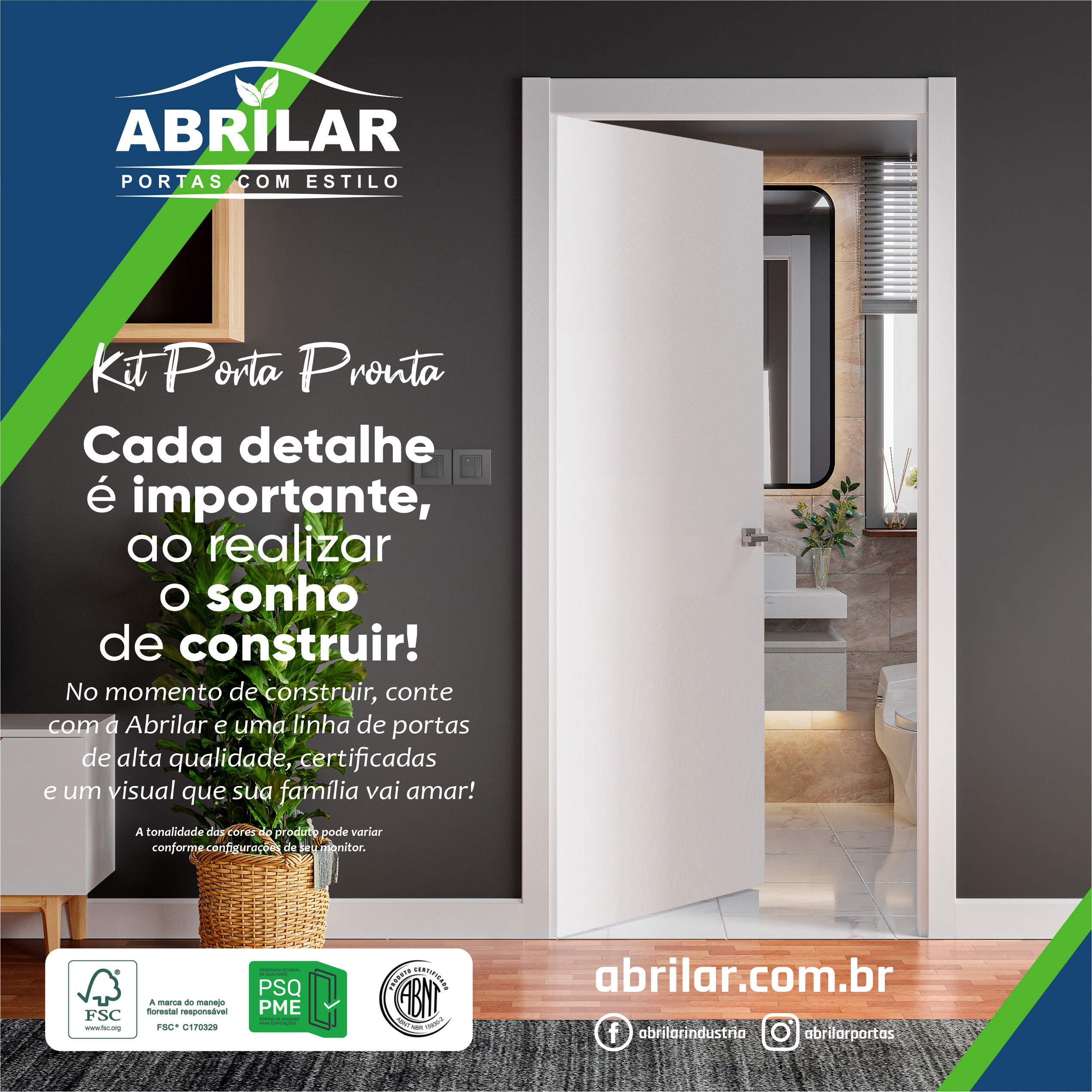 Conte com a Abrilar e uma linha de portas de madeira certificadas e um visual que sua família vai amar!